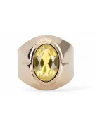 Prsten vinobraní šperky žlutý Perydot Původní vinobraní 14k produkt s růžovým zlatem VRC296r